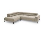Ecksofa Mit Motorischem Sitzvorzug Delia Beige Cord Relaxfunktion