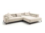 Ecksofa Delia Cremeweiß Cord