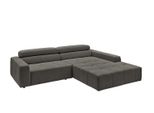 Ecksofa Mit Motorischem Sitzvorzug Reno Anthrazit Cord Relaxfunktion