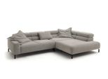 Ecksofa Delia Steingrau Cord