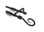 Gardinenstange / Teleskopstange Hera Helix 130-240 Cm, 2-LäUfig, 16/13 Mm Ø Schwarz
