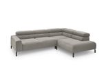 Ecksofa Mit Motorischem Sitzvorzug Delia Grau Cord Relaxfunktion
