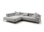 Ecksofa Delia Hellgrau Cord Relaxfunktion
