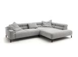 Ecksofa Delia Hellgrau Cord