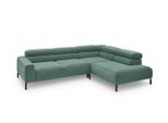 Ecksofa Mit Motorischem Sitzvorzug Delia SmaragdgrüN Cord Relaxfunktion