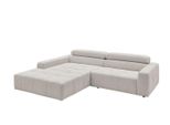 Ecksofa Mit Motorischem Sitzvorzug Reno Silber Cord Relaxfunktion