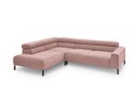 Ecksofa Mit Motorischem Sitzvorzug Delia Pink Cord Relaxfunktion