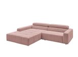 Ecksofa Mit Motorischem Sitzvorzug Reno Pink Cord Relaxfunktion