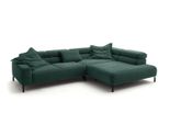 Ecksofa Delia SmaragdgrüN Cord Relaxfunktion