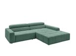 Ecksofa Mit Motorischem Sitzvorzug Reno SmaragdgrüN Cord Relaxfunktion
