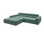 Ecksofa Mit Motorischem Sitzvorzug Reno SmaragdgrüN Cord Relaxfunktion
