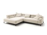 Ecksofa Mit Motorischem Sitzvorzug Delia Cremeweiß Cord Relaxfunktion