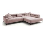 Ecksofa Delia Pink Cord Relaxfunktion