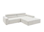 Ecksofa Mit Motorischem Sitzvorzug Reno Weiß Cord Relaxfunktion