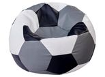Sitzsack Fußball Weiss schwarz grau
