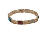 Armband Steuer "Echtstein Mehrfarbig Magnet", Bunt (Mehrfarbig), ArmbäNder, Damen, 18,5Cm, Metall, GläNzend, Armband