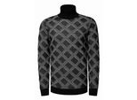 Grobstrick Mit Karomuster Rollkragen-Pullover