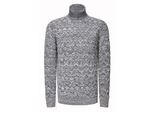 Kontrast Grobstrick Rollkragen-Pullover