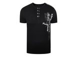 Oil-Washed T-Shirt Mit Knopfleiste