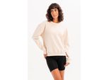 Damen-Sweatshirt-Trainingsoberteil Mit Rundhalsausschnitt Und Basic-Passform