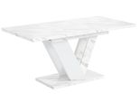 Esstisch Ausziehbar 120 -160X80X75 Cm - Bianco Marble / White -CLASI