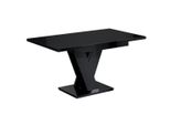 Esstisch Ausziehbar 120 -160X80X75 Cm - Hochglanz Schwarz - Asiv