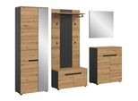 Garderobe Canu 5-Teilig Eiche, Grau
