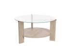 Couchtisch Mit 2 Platten, Davon Eine Aus GehäRtetem Glas 75/75/40 Cm