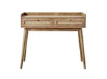 Konsole 2 Schubladen Mit Rattanfronten Und Holzbeinen Palmo 100/35/85,2 Cm