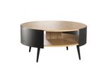 Couchtisch Mit 2 Ebenen Und Schwarzen Metallseiten Eklo 80/39/80 Cm