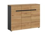 Schuhschrank Canu Eiche, Grau