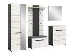 Garderobe Canu 6-Teilig Grau, Weiß