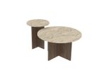 Couchtischen 2Er-Set Mit Runder Tischplatte 70/70/40 Cm
