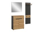 Garderobe Canu 3-Teilig Eiche, Grau