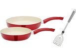 Pfannen-Set Gsw "Ceramica Beige", Rot, Ø:28Cm, Pfannen, Induktion
