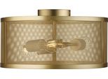 Searchlight Deckenleuchte "Fishnet 3Lt Deckenleuchte - Mattgoldenes Metall", Gold (Matt, Goldfarben), H: 21Cm, 1 Stk., Leuchten, Deckenleuchte