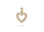 Charm Herz Thomas Sabo "Charm Herz - Connect", Gold (Gelbgoldfarben, Kristallweiß, Kristallweiß), Charms, Damen, Silber 925 (Recycelt), Mit Rubin (Synth.), Zirkonia (Synth.)
