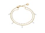 Armband Fossil "Schmuck Geschenk Edelstahl Armschmuck Ellis Layering", Gold (Gelbgoldfarben, Kristallweiß, Kristallweiß), ArmbäNder, Damen, 19Cm, Edelstahl, Armband, Mit Zirkonia (Synth.)