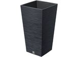 Blumentopf Prosperplast "Furu Sq", Grau (Anthrazit), B:29,5Cm H:55Cm T:29,5Cm, Kunststoff, PflanzgefäßE
