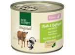 Real Nature Original Nourriture Humide Chat, Chaton, Veau Et Volaille à L’Huile De Saumon 6X200 G