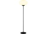 Trio Leuchten Stehlampe "Fomento, Stehleuchte Mit Glasschirm Ø 40Cm, Exkl 1X E27 Max 40W", Schwarz Matt, 1, Ø 40Cm H: 150Cm, 1 Stk., Leuchten, Stehleuchte Metall Mit Glas Lampenschirm, Glas Opalweiß HöHe 150Cm, Stehlampe