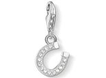 Charm-EinhäNger Thomas Sabo "Hufeisen", Bunt (Silberfarben, Weiß, Weiß), Charms, Damen, Silber 925 (Recycelt), Mit Zirkonia (Synth.)