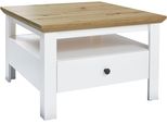 Couchtisch Home Affaire "Ulm", Eiche, Weiß, Weiß, Eiche, B:70Cm H:46Cm T:70Cm, Tische, Couchtisch, Couchtisch Mit Schublade & Offenem Fach - (B/T/H) 70/70/46 Cm