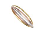 Armreif Jobo, Silber (Silber 925), ArmbäNder, Damen, Silber 925 (Sterlingsilber), Armreif, 925 Silber Dreifarbig Tricolor Vergoldet