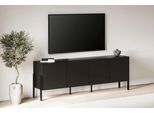 Kommode Otto Home "Jukon,Breite 200 Cm, Moderne Grifflose Kommode,4 TüRen", Schwarz, B:200Cm H:70Cm T:40Cm, Sideboards, Kommode, Sideboard, Anrichte Viel Stauraum, Push-To-Open-Funktion