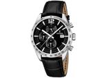 Chronograph Festina, Schwarz, Armbanduhren, Herren, Chronograph, Armbanduhr, Quarzuhr, Herrenuhr, Lederarmband, Stoppfunktion