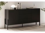 Sideboard Otto Home "Jukon, Breite 150 Bzw.180 Cm, Moderne Grifflose Kommode", Schwarz, B:180Cm H:90Cm T:40Cm, Sideboards, Sideboard, Schubladenschrank 2 TüRen/3 SchubkäSten, Push-To-Open-Funktion