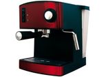 Adler AD 4404r, Espressomaschine, 1,6 l, 850 W, Schwarz, Rot, Silber