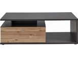 Couchtisch Forte "Como", Grau (Grau, Eichefarben), B:120Cm H:40Cm T:59Cm, Tische, Couchtisch, Couchtisch, Schublade, Soft Close, B/H/T 120/40,2/59 Cm