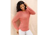 Ajourpullover Classic Basics "Ajour-Pullover", Damen, Gr. 48, Rosa (Flamingo), 100% Polyacryl, Unifarben, Pullover